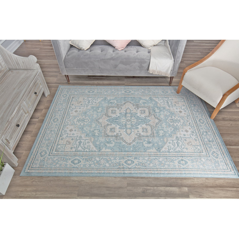 World Menagerie Lemont Oriental Blue Area Rug & Reviews Wayfair